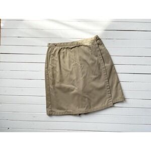 beige khaki skort 90s y2k vintage Lands End high waisted shorts tennis skirt